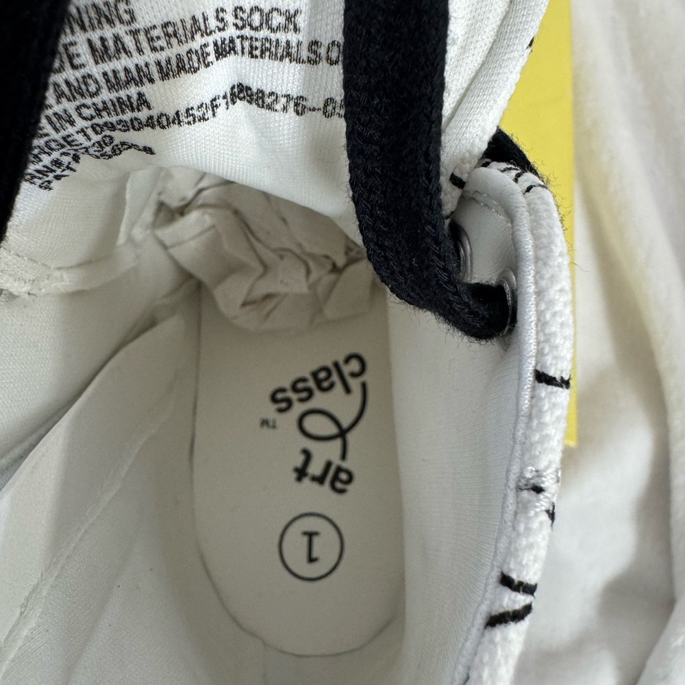 Art Class Kids Blakely High-Top Side Zip Fashion Sneakers White Stars - Size 1 - Picture 7 of 10